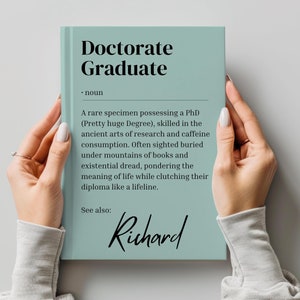 Personalisiertes Doktoranden-Geschenk-Notizbuch, Doktoranden-Geschenk, individueller Name, Definition-Journal, Hardcover-Notizbuch