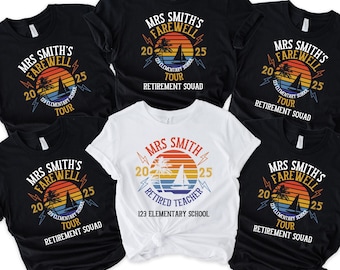 Gepersonaliseerde leraar pensioen shirts, aangepast pensioen shirt, gepensioneerde leraar, pensioen cadeau, einde school gepensioneerde leraar shirt 2025