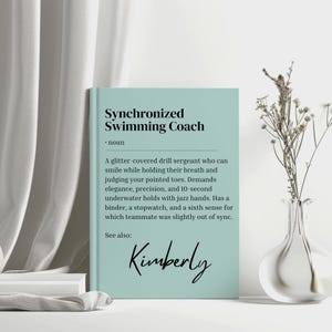 Personalized Synchronised Swimming Coach Gift, Swimming  Journal, Custom Gift for Swimming  Lover, synchronised swimming Gift