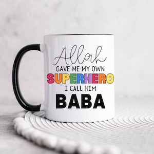 Personalised Name Islamic Gift Mug, Fathers Day Gift , Eid Gift, Muslim mug gift for Abbu, Abu Ji, Baba, Papa