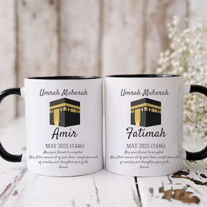 Personalised Umrah Mubarak Gift, Umrah Mug, Gift for return from Umrah, Islamic pilgrimage, Mecca kaaba