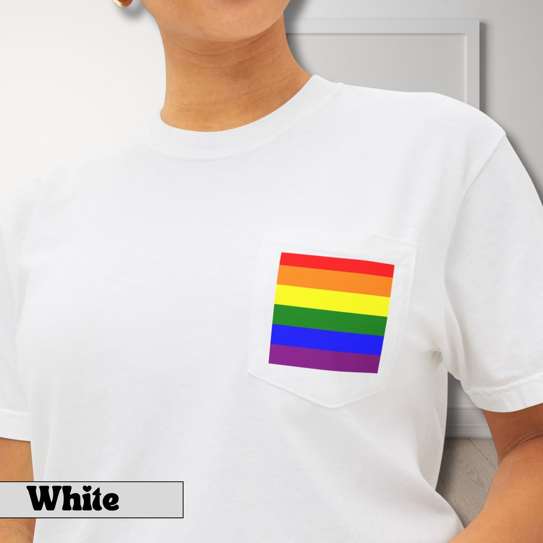 Lgbtq Pride Rainbow Pocket Comfort Colours T Shirt Unisex Gay Lesbian Bisexual Trans Queer