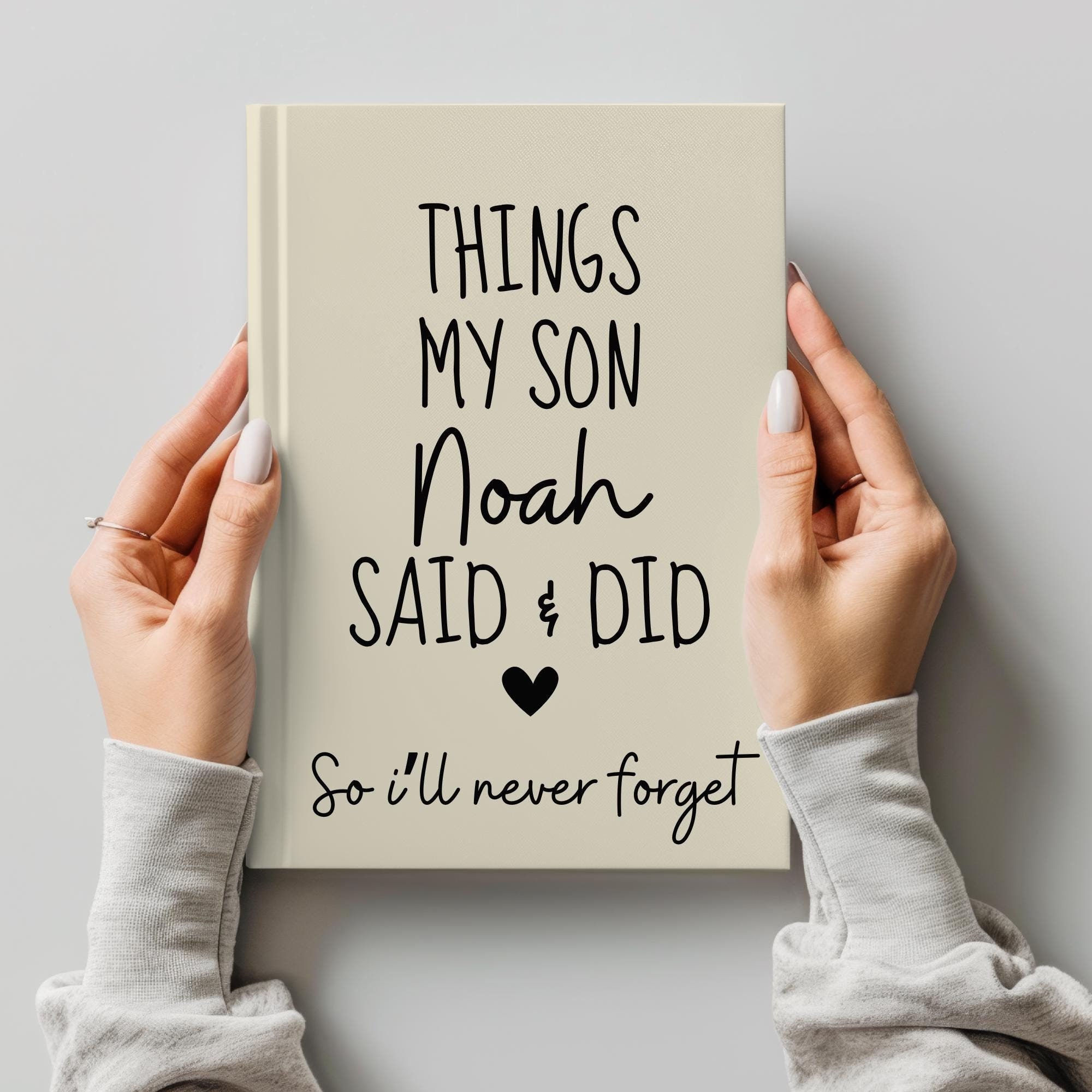 Personalized Parents Journal, Baby Shower Gift, New Mom Gift, Things My Son Said and Did, Children Memory Book, Notebook, New Parents