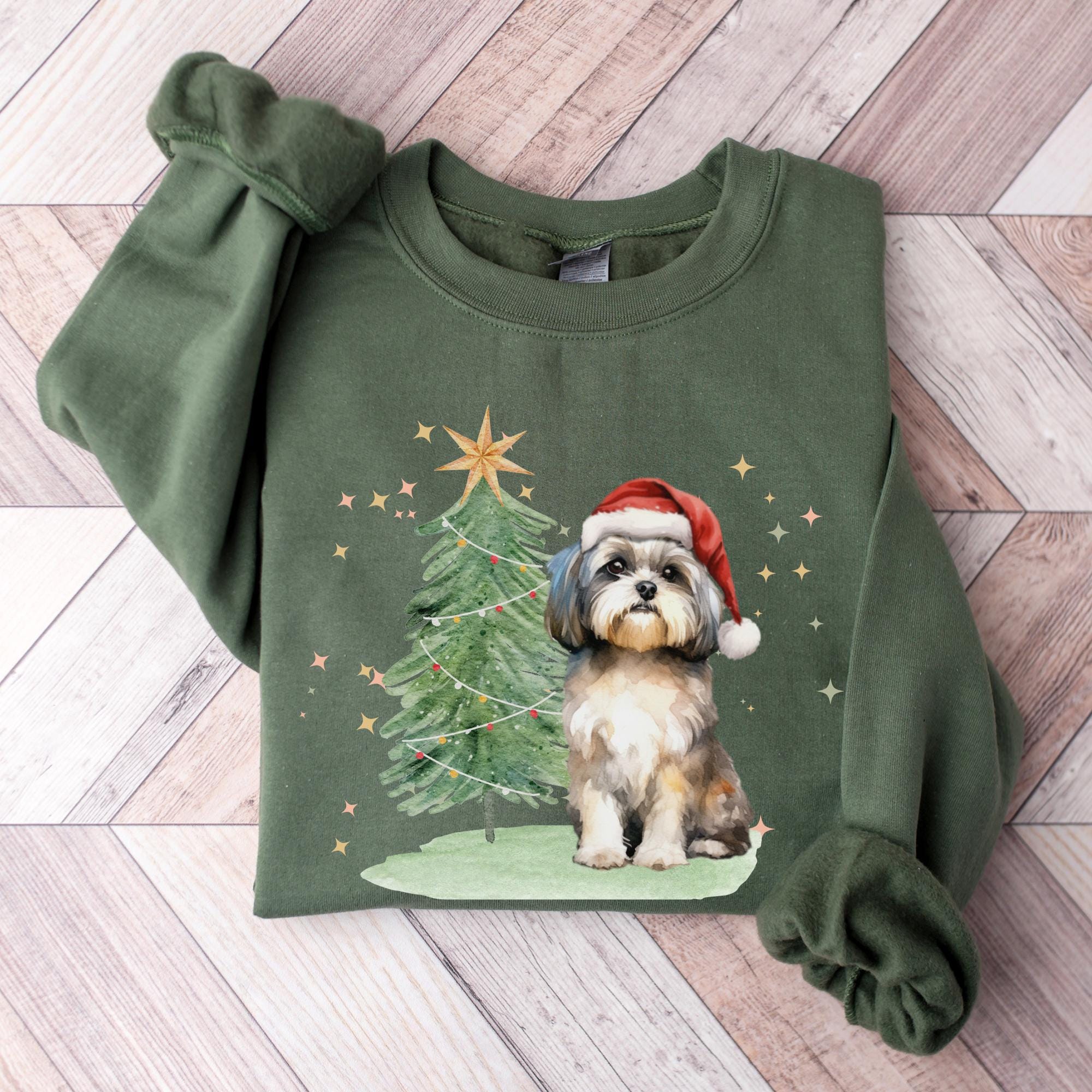 シーズーのクリスマスセーター、クリスマスジャンパー、犬好きの方への