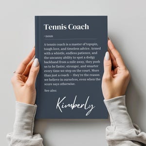 Personalized Tennis Coach Gift, Tennis Journal, Custom Gift for Tennis Player, Teacher Appreciation