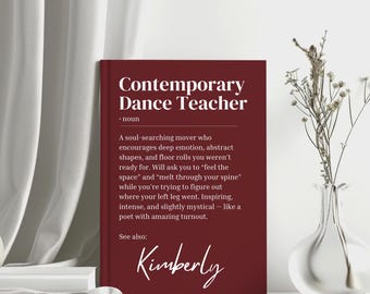 Gepersonaliseerde hedendaagse dansleraar cadeau dansleraar, cadeau voor dansleraar waardering cadeau, choreograaf