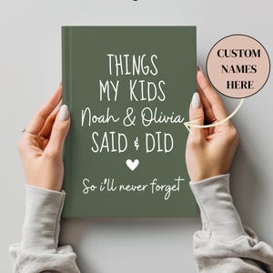 Diario personalizado para padres, regalo para baby shower, regalo para mamá primeriza, cosas que dijeron e hicieron mis hijos, libro de recuerdos para niños, cuaderno, padres primerizos