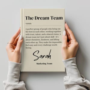 Personalized Dream Team Journal,  Corporate Gift, Team Appreciation Gift, Appreciation Week Gift, Employee Thank You Gift, Notebook