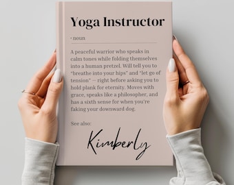 Cadeau personnalisé pour professeur de yoga, journal de yoga, cadeau personnalisé pour amateur de yoga, carnet de bien-être, notes de yoga, agenda de yoga