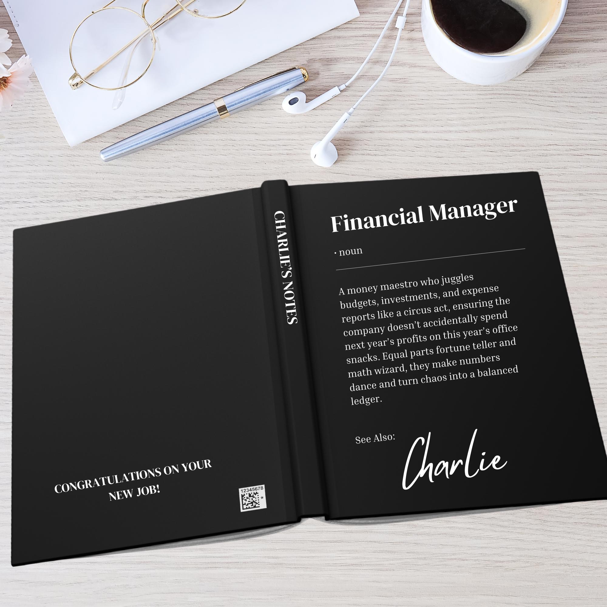 Finance Manager Notebook Funny Personalized Financial Manager Gift Notebook, Finance Gift for ...