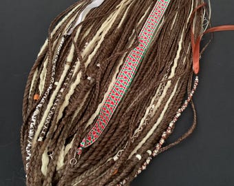 Brown Blonde Ombre Dreadlock Extensions, Boho Viking Dreads & Braids, SE DE Synthetic Crochet Dreads, Natural Festival Hair
