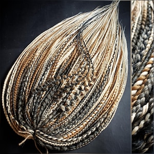 Synthetic braids, Smooth dreadlocks, brown Dreadlock extensions, Ombre braids, DE SE hair extensions, Brown blond braid, personalized gift