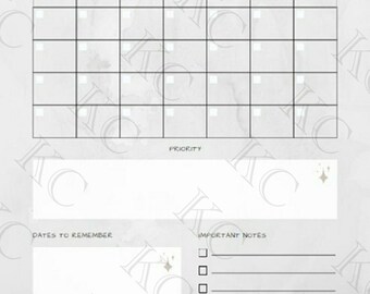 Planificador mensual rellenable