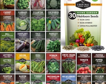 Family Home Garden Kit - 30 Easy to Grow Seeds for a Victory Garden