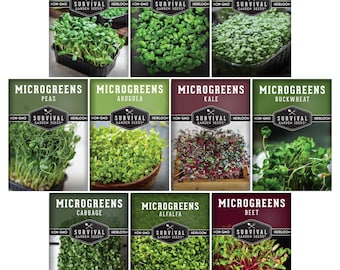 Heirloom Microgreens Seeds: 10-Pack Non-GMO Varieties