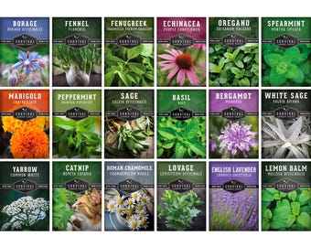 Medicinal Herb Seed Collection: 18 Heirloom Non-GMO Varieties