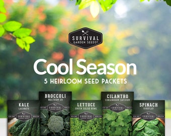 Cool Weather Vegetable Seed Collection – 5 Heirloom Non-GMO Varieties