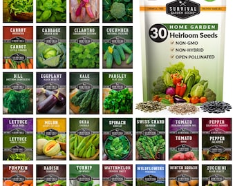 Family Home Garden Kit - 30 Easy to Grow Seeds for a Victory Garden