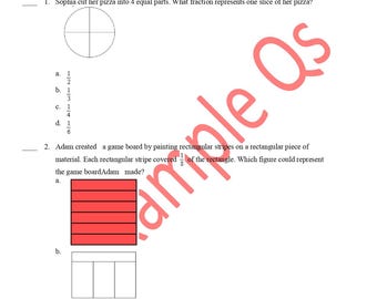 Grado 3 3.G.2 (18 preguntas) Estándar básico común Dividir figuras en partes con áreas iguales.