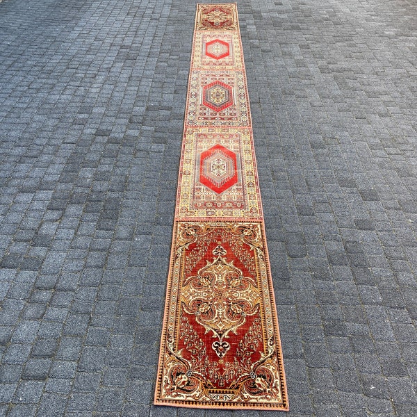 Extra Long Hallway Rug, Tribal Corridor Rugs, Vintage Runner Rugs, 1.5x6.2 Boho Long Rugs, Long Rug for Stairs, Bohemian Kitchen Rugs