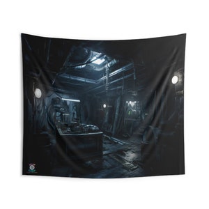 Machine Lab Backdrop Tapestry| Game Room Backdrop | Fantasy Background | Wall Hanging Tapestry
