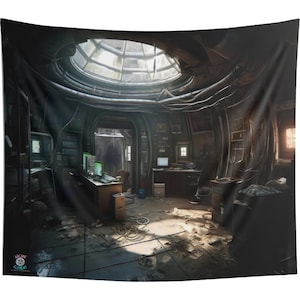 Abandoned Lab Backdrop Tapestry| Game Room Backdrop | Fantasy Background | Wall Hanging Tapestry