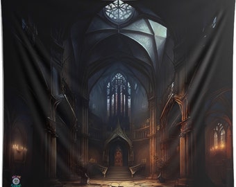 Vampire's Castle Scene Backdrop Tapestry| Game Room Backdrop | Fantasy Background | Wall Hanging Tapestry