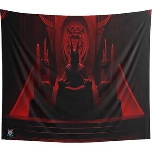 Dark Lords Throne Backdrop Tapestry| Game Room Backdrop | Fantasy Background | Wall Hanging Tapestry