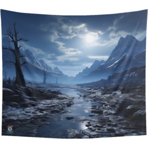 Mountain Valley Creek | Game Room Backdrop | Fantasy Background | Wall Hanging Tapestry