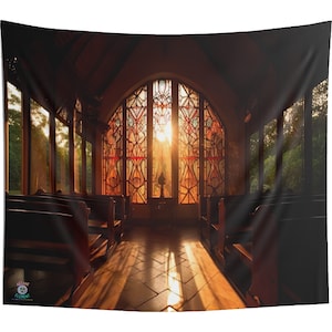 Divine Chapel Backdrop Tapestry | Game Room Backdrop | Fantasy Background | Wall Hanging Tapestry
