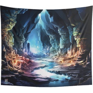 Crystal Cave | Game Room Backdrop | Fantasy Background | Wall Hanging Tapestry