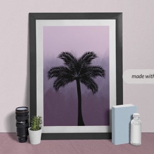 Elegant Shadow Palm Tree, Instant download