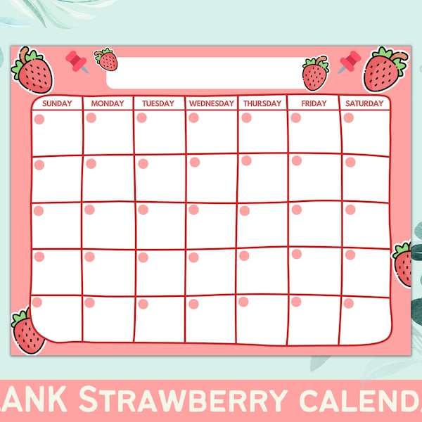 Strawberry Calendars Etsy