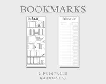 Custom Bookmarks Printable, Reading Journal, Library Card, Book list