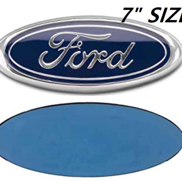 7 Inch FOR FORD Front Grille Tailgate Blue Emblem 3D Oval Double Side Adhesive