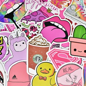 Pacote de adesivos de vinil com 50 lindas meninas adolescentes à prova d'água para frasco hidro, laptop, carro, diário, skate, mala, bicicleta, snowboard, notebook