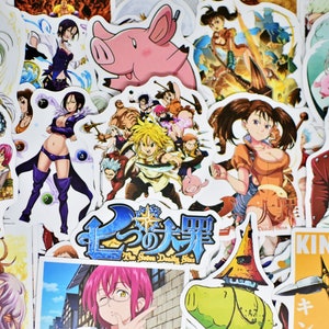 50 Seven Deadly Sins Video Game Anime Vinyl Stickers Pack Waterproof for Hydro Flask, Laptop, Car, Skateboard, Suitcase, Bicycle, Snowboard