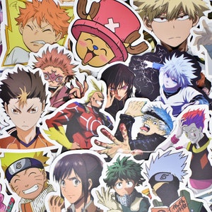 50 Video Game Anime Cartoon Vinyl Stickers Pack Waterproof for Hydro Flask, Laptop, Skateboard, Suitcase, Bicycle, Snowboard, Notebook