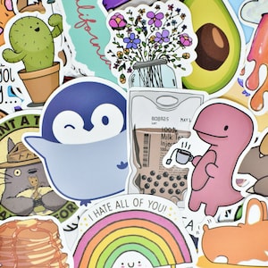 75 niedliche Teen Girl Vinyl Stickers Pack wasserdicht für Hydro Flask, Laptop, Auto, Journal, Gitarre, Skateboard, Koffer, Fahrrad, Snowboard,
