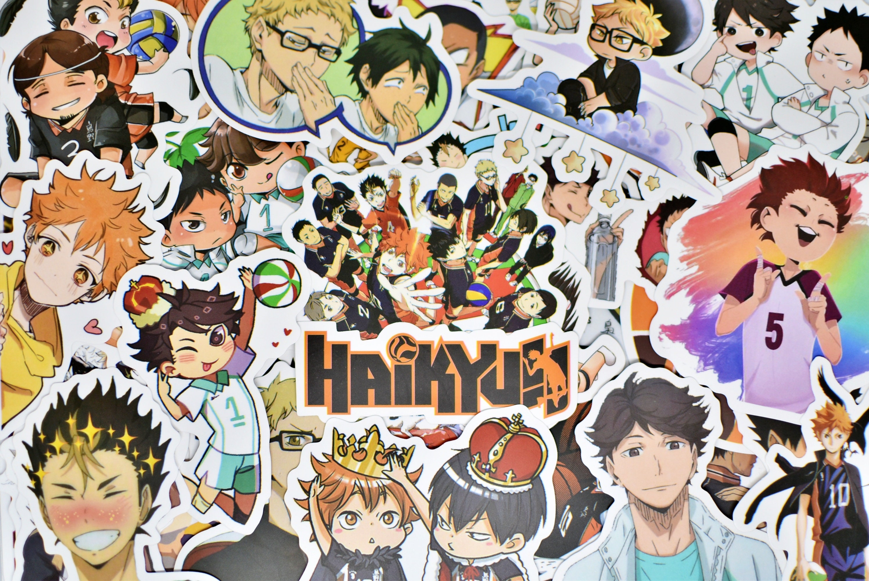 Taicanon 50Pcs Anime Haikyuu Stickers, Waterproof Vinyl Stickers