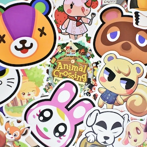 50 Animal Crossing Cute Game Anime Cartoon Vinyl Stickers Pack Waterproof for Hydro Flask, Laptop, Skateboard, Suitcase, Bicycle, Snowboard