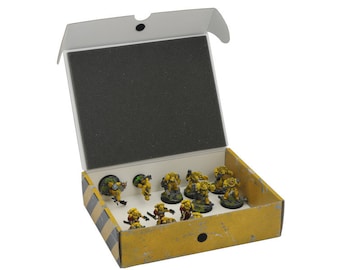 Half-size Small Box for magnetically-based miniatures + metal plate on the inside rear side of the box