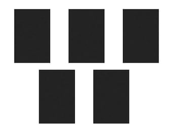May include: Five black rectangular objects arranged in a T-shape against a white background. The objects appear to be solid and have a slightly textured surface. The arrangement creates a simple, graphic design.