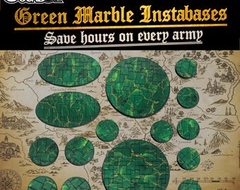 Instabaser i grön marmor – Förmålade sceniska baser