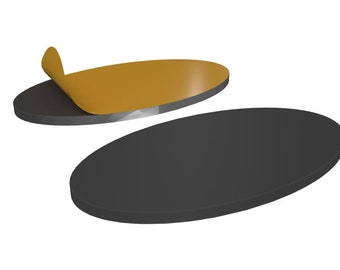 Magnetic foil stickers for magnetizing oval 90mmx52mm bases with hollow bottoms