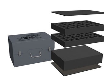 Army Pack for 64 minis on 40mm bases and 100mm deep raster foam tray