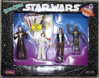 Star Wars Bend Ems 4-piece Collector Set With 4 Topps Cards, Obi