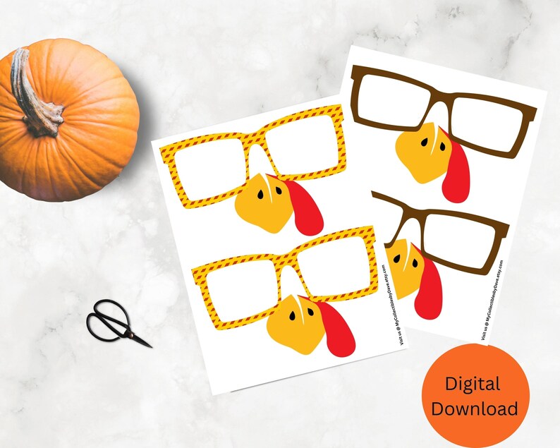 Thanksgiving Photo Booth Props Printable Download, DIY Props, Friendsgiving, faces, signs, lips, Fun Photo, Thanksgiving Party props, Selfie image 4