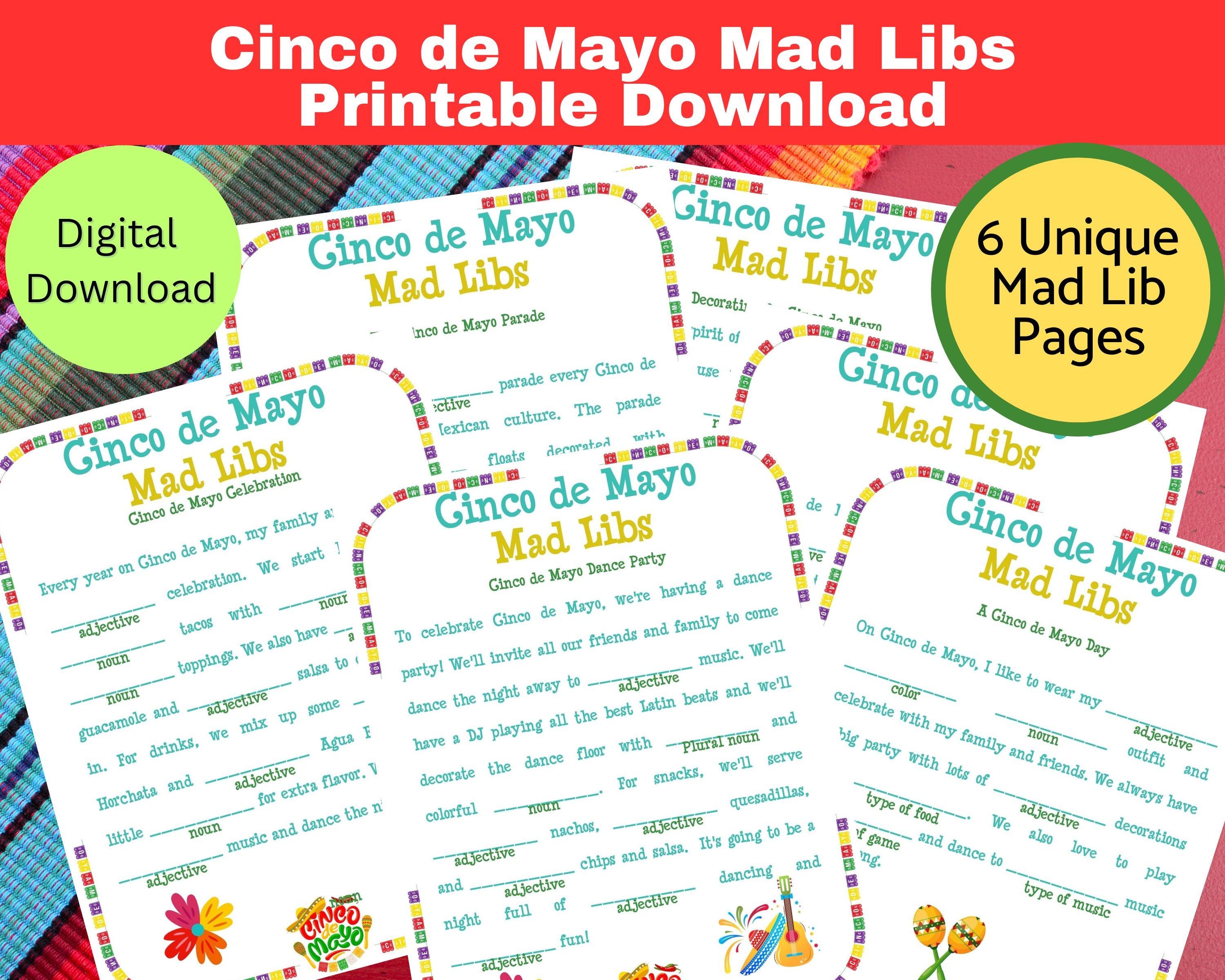Cinco De Mayo Mad Libs Printables
