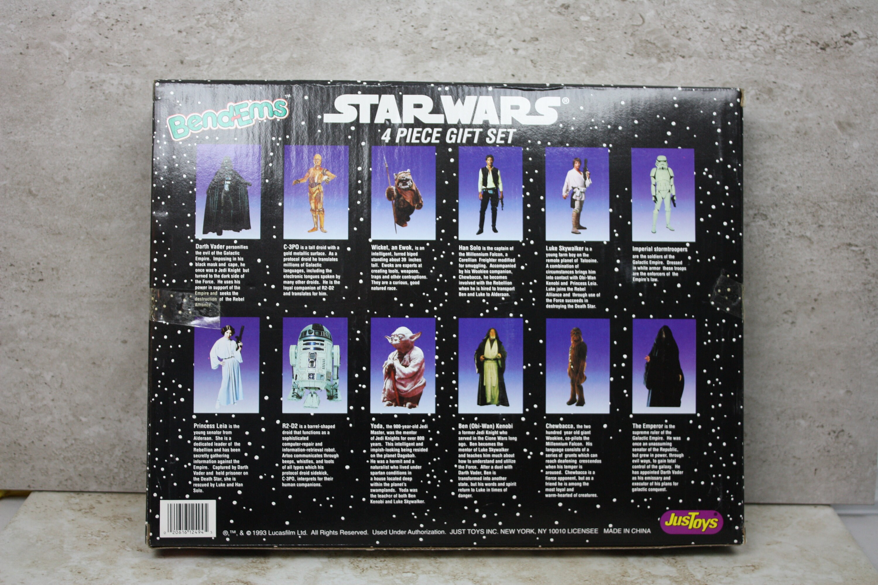激レアStar Wars Bend-Ems 10 Piece Gift Set Star Wars Bend Ems 4-piece Collector Set With 4 Topps Cards, Obi